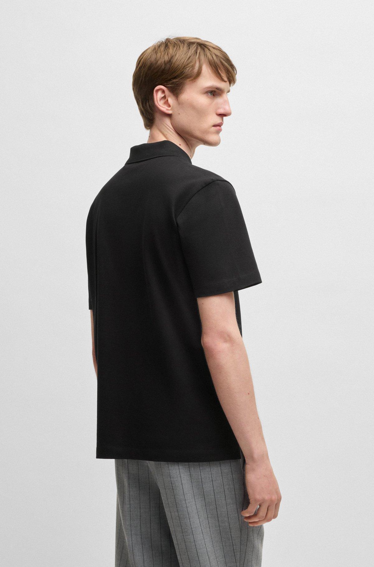 Mercerized-cotton polo shirt with script logo Product Image