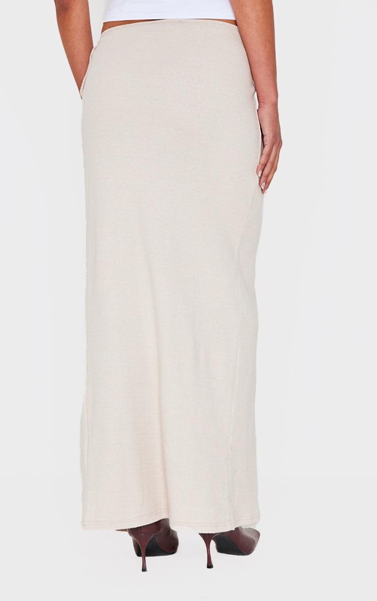 Stone Soft Rib Wrap Front Maxi Skirt Product Image