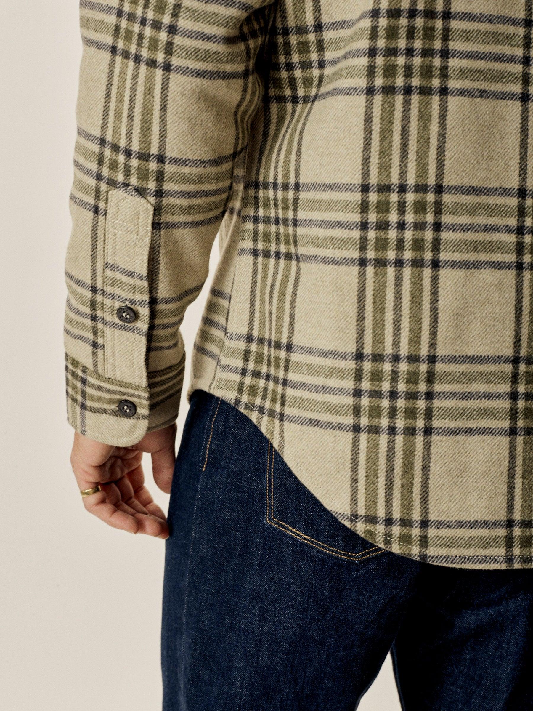 Khaki/Olive Wool Plaid CPO Jacket Product Image