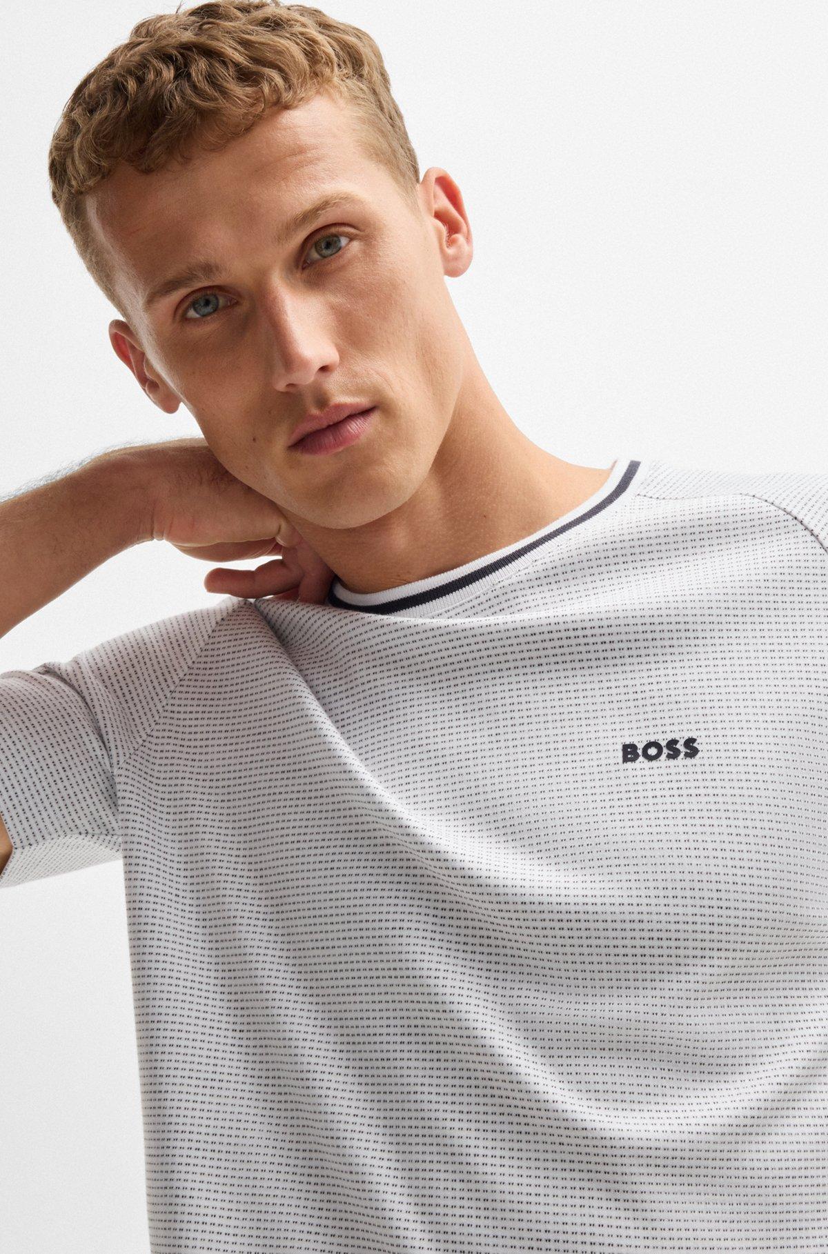 Cotton-jacquard relaxed-fit T-shirt with logo detail Product Image