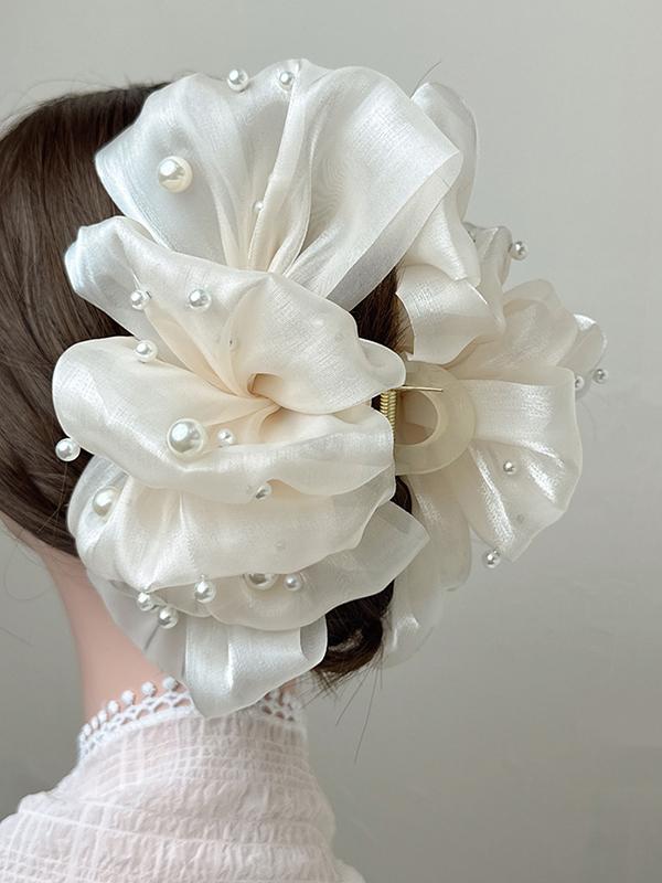 Flower Shape Gauze See-Through Clawclip Hairclaw Product Image