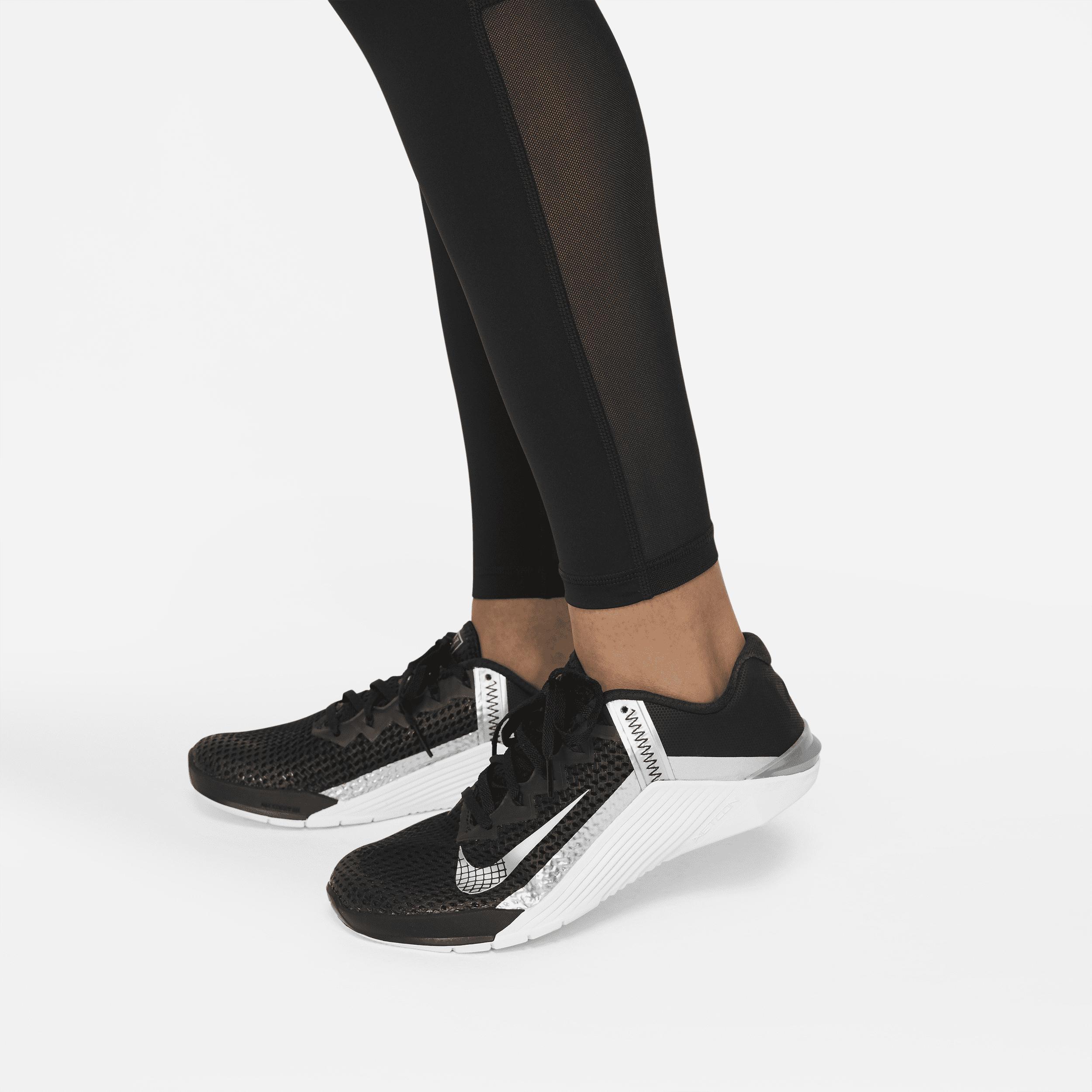 Womens Nike Pro Mid-Rise Mesh-Paneled Leggings | CZ9779-010 Product Image