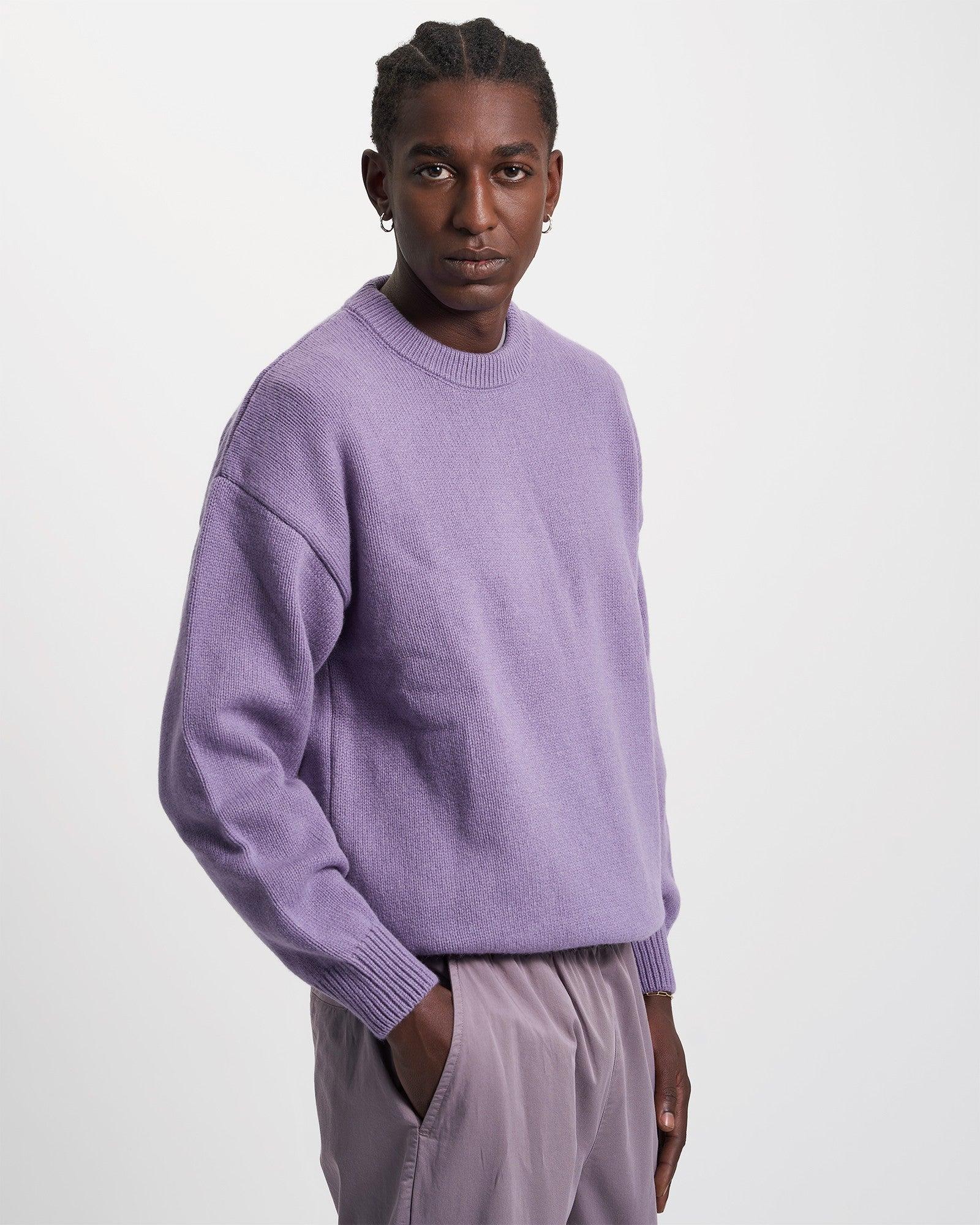 Oversized Merino Wool Crew - Lava Grey Product Image