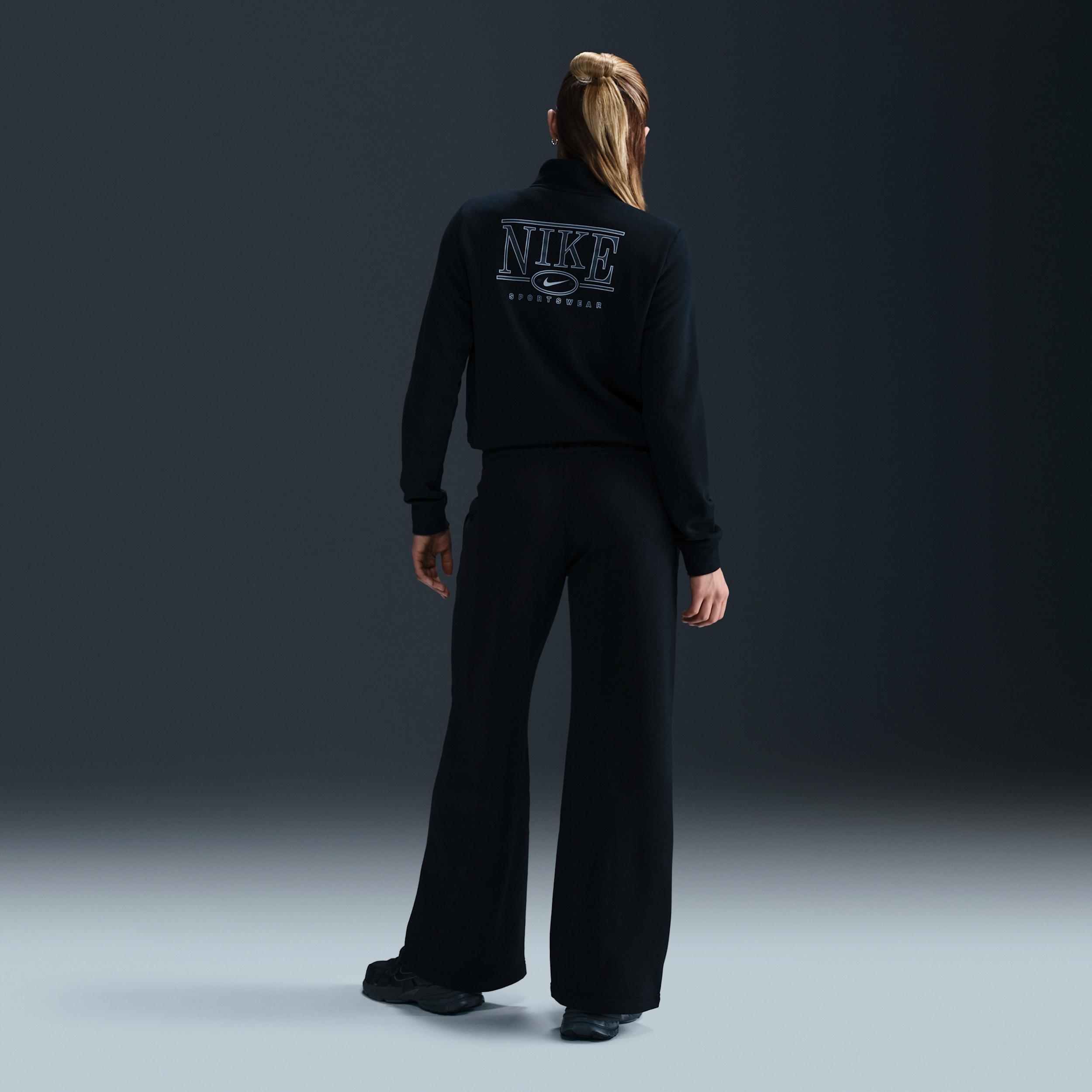 Womens Nike Sportswear Club Fleece Mid-Rise Wide-Leg Graphic Pants | HJ0869-699 Product Image
