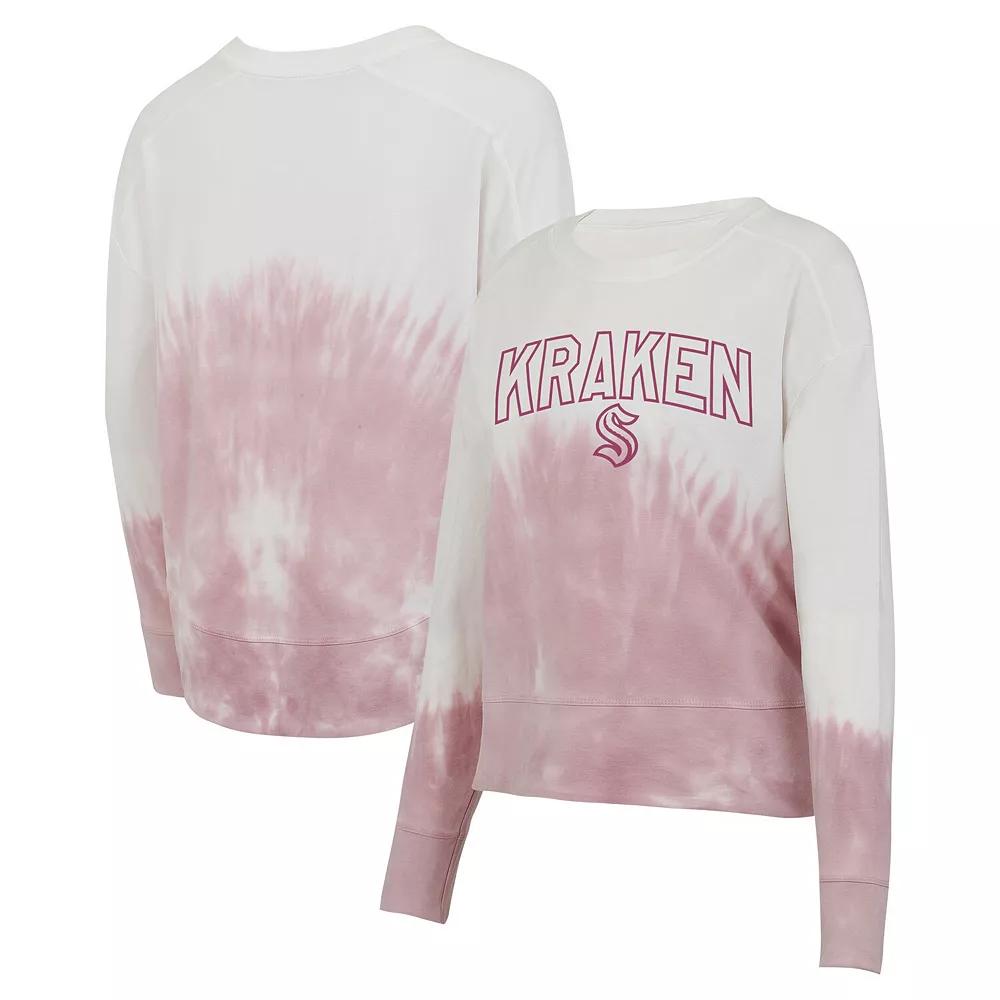 Women's Concepts Sport Pink/White Seattle Kraken Orchard Tie-Dye Long Sleeve T-Shirt, Size: Medium, Krk Pink Product Image