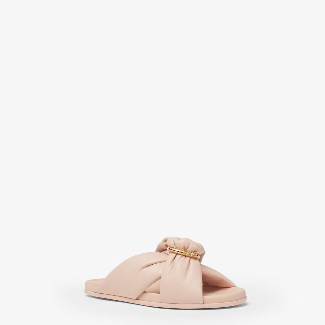 Fendi FeelPink leather slides Product Image