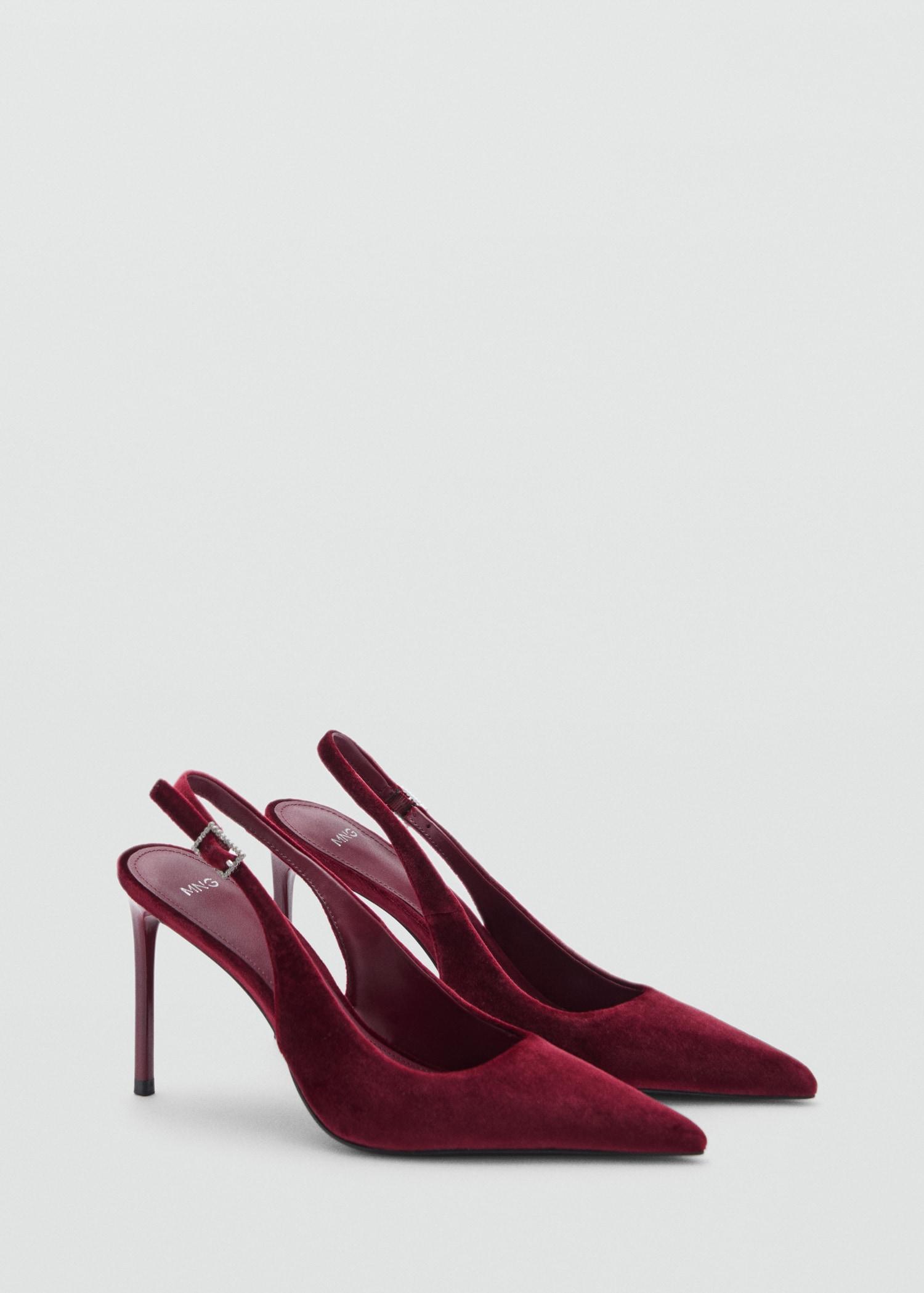 Velvet heeled shoes - Women | MANGO USA Product Image