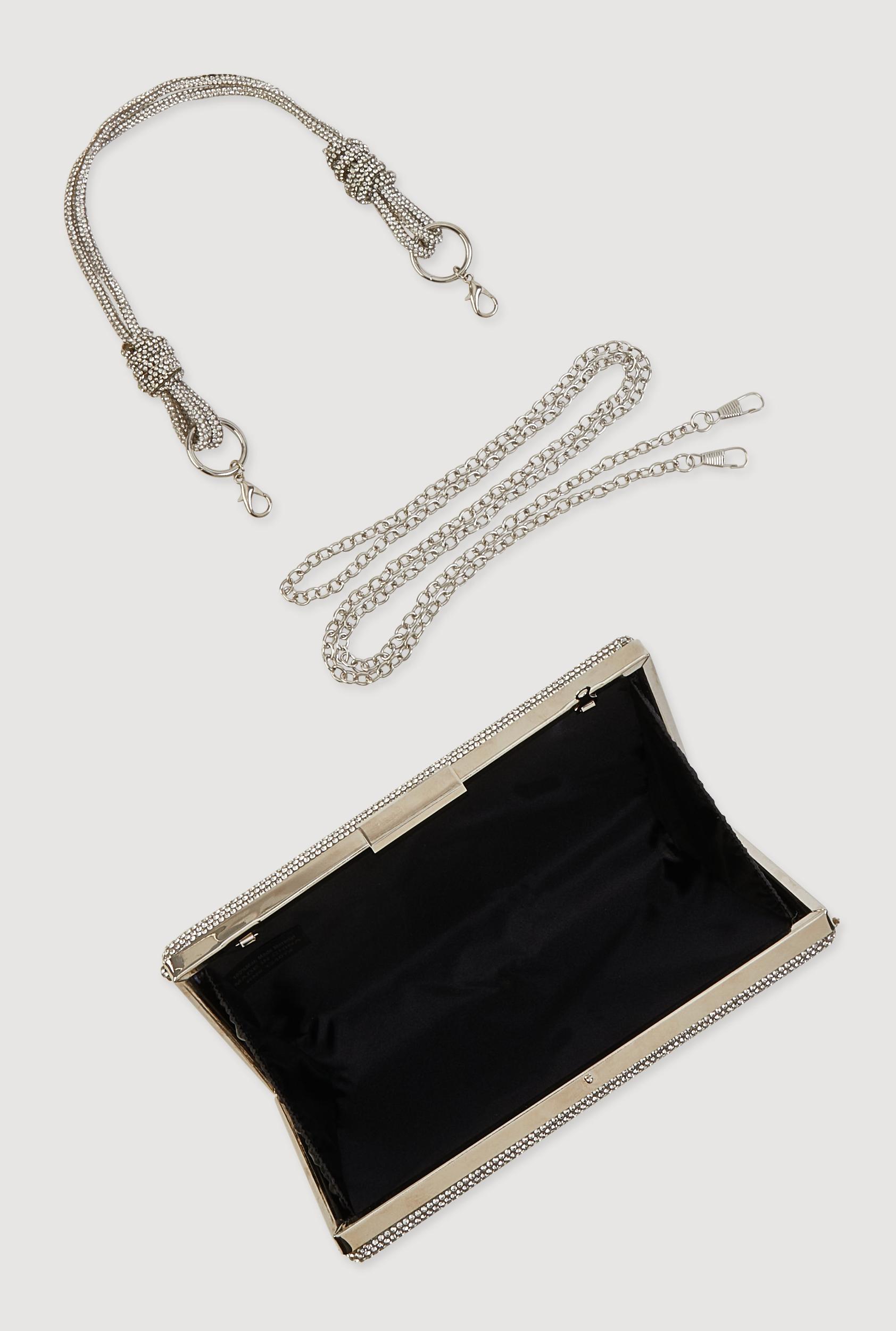 Rhinestone Studded Convertible Strap Crossbody Clutch Unisex Product Image