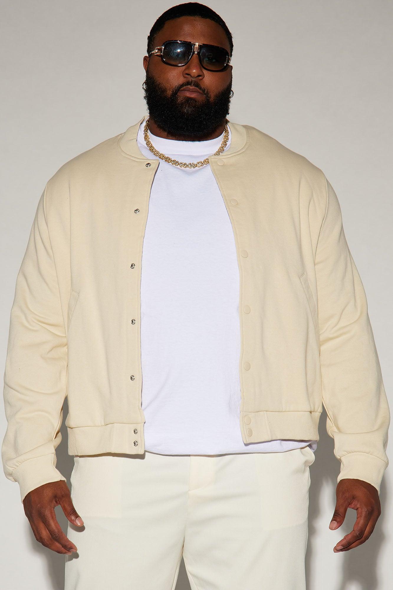 Tyson Fleece Bomber Jacket - Off White Product Image