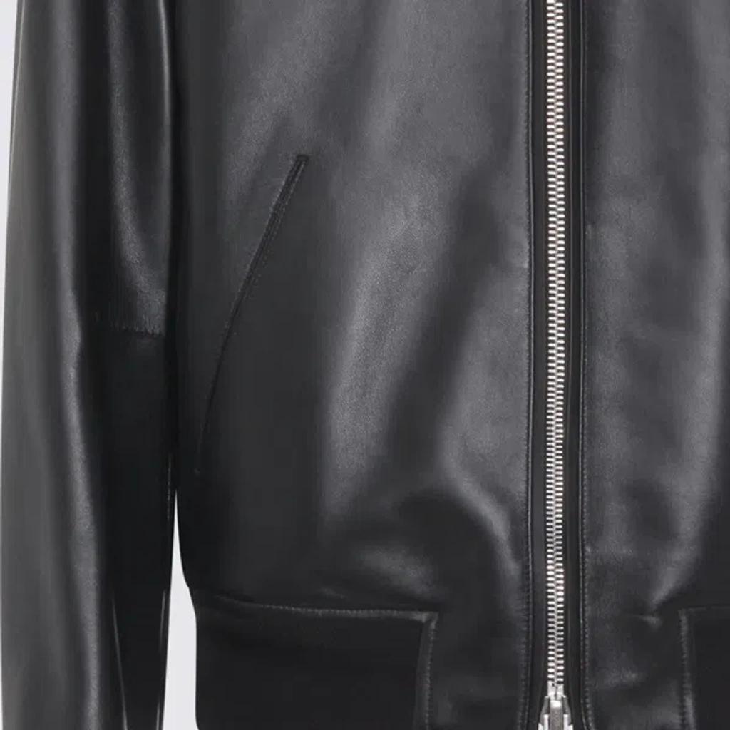 TOM FORD Black Shiny Nappa Plonge Leather Jacket In Multi Product Image