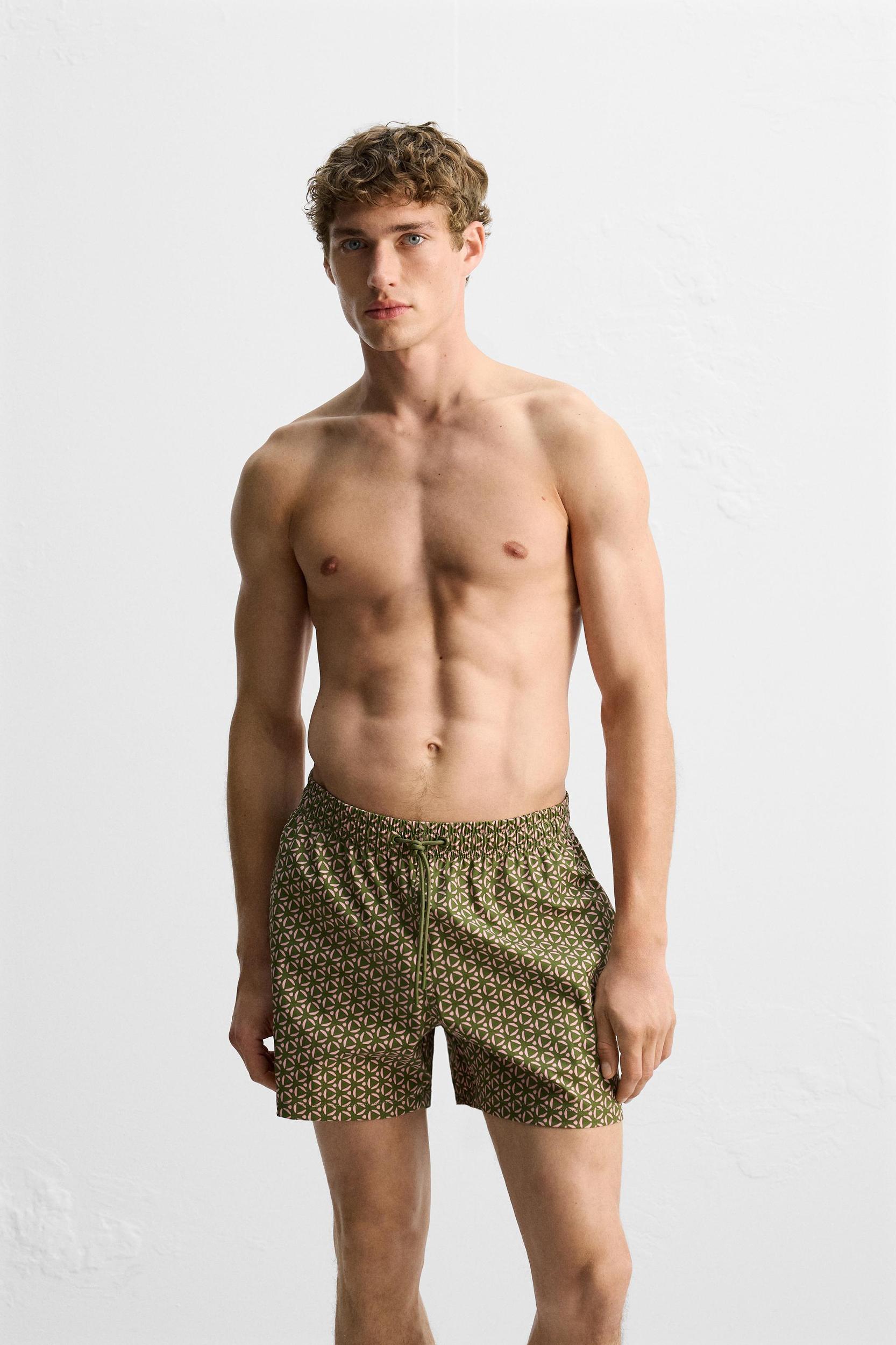 GEOMETRIC PRINT MID-LENGTH SWIMSUIT Product Image