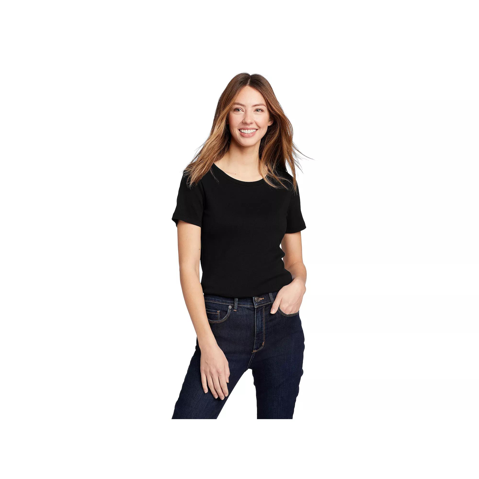 Women's Eddie Bauer Short Sleeve Favorite Crew Neck Tee, Size: XS, Black Product Image