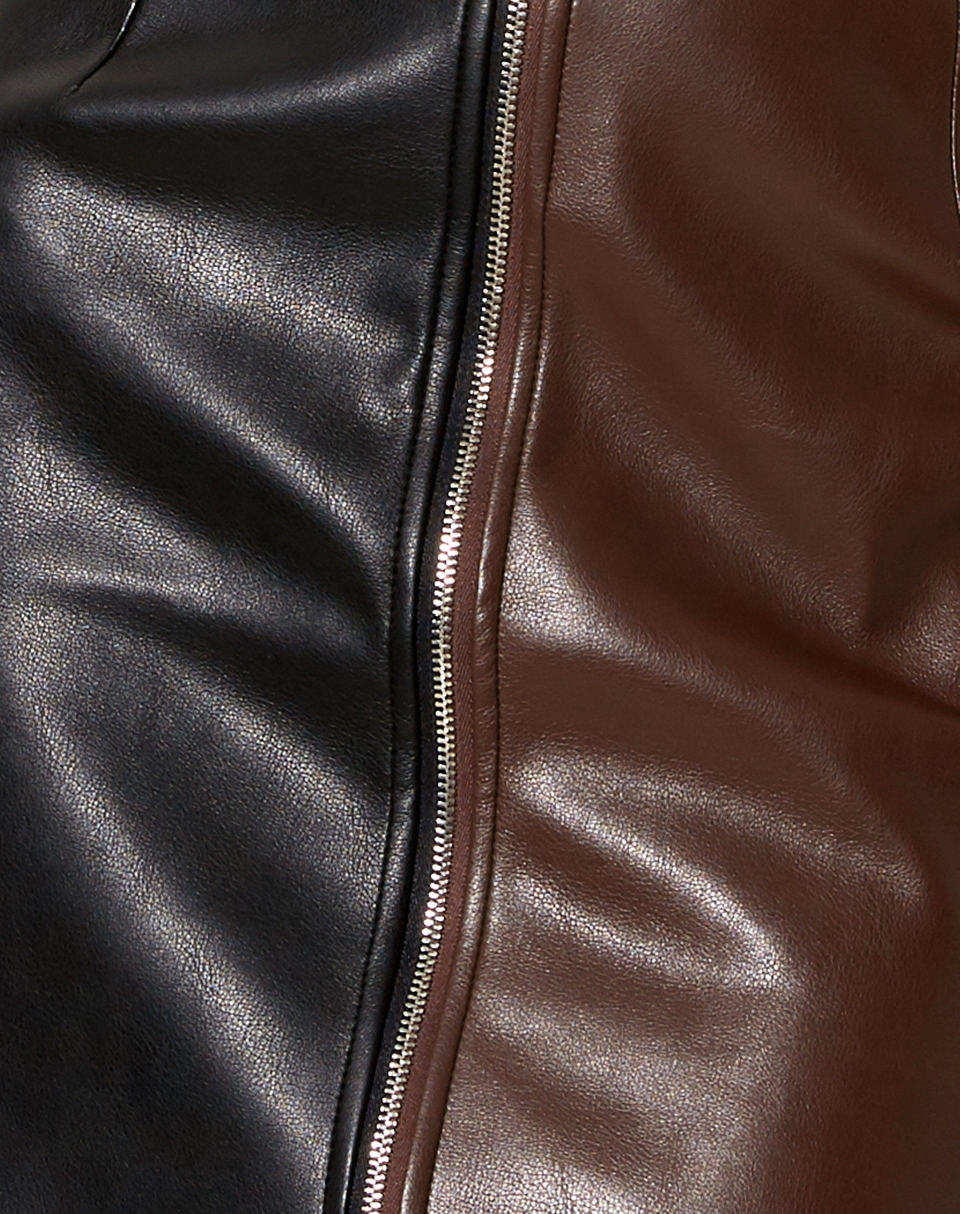 Molu Mini Skirt in PU Bitter Chocolate Product Image