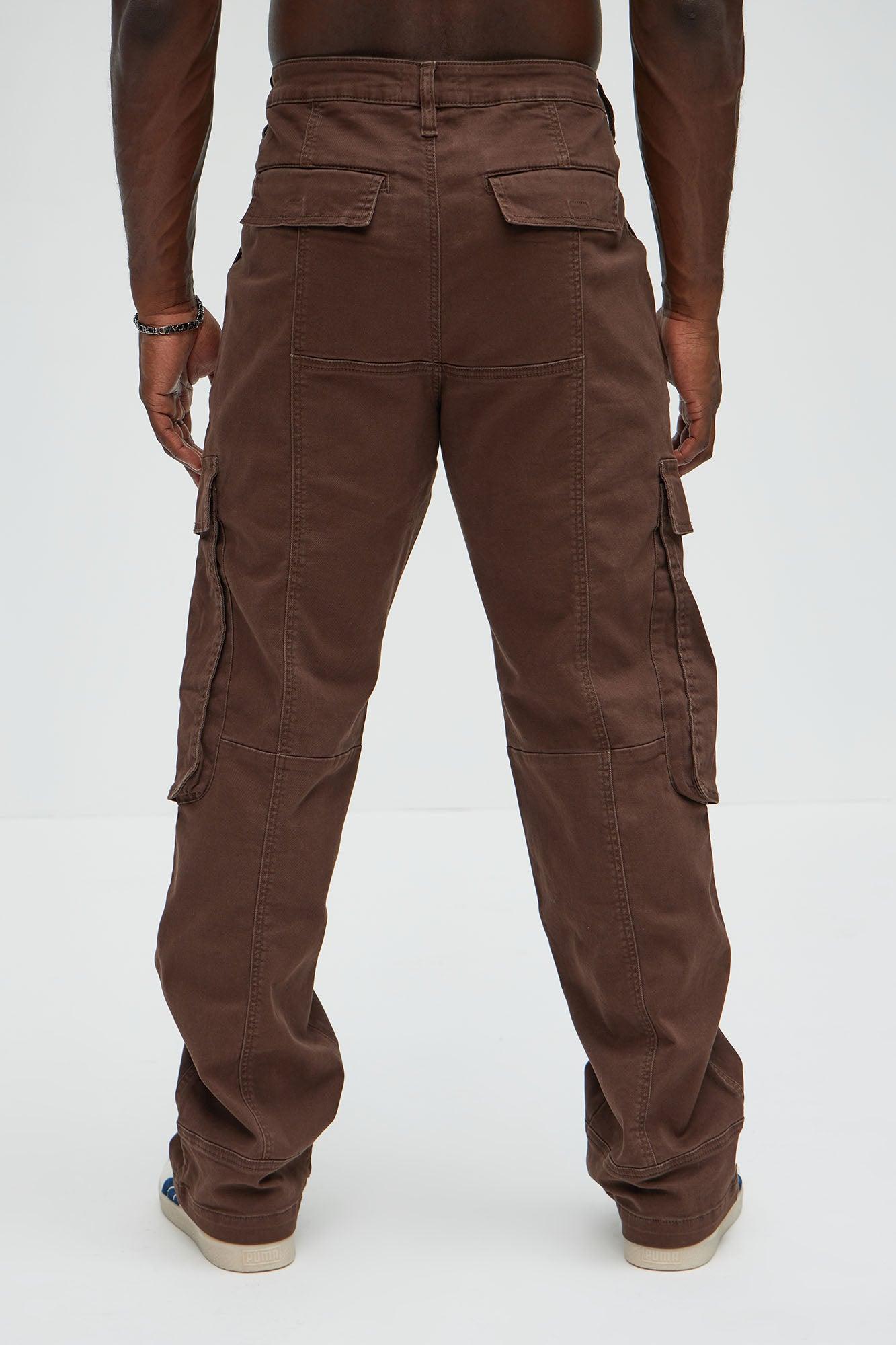 Psyche Straight Cargo Jeans - Brown Product Image
