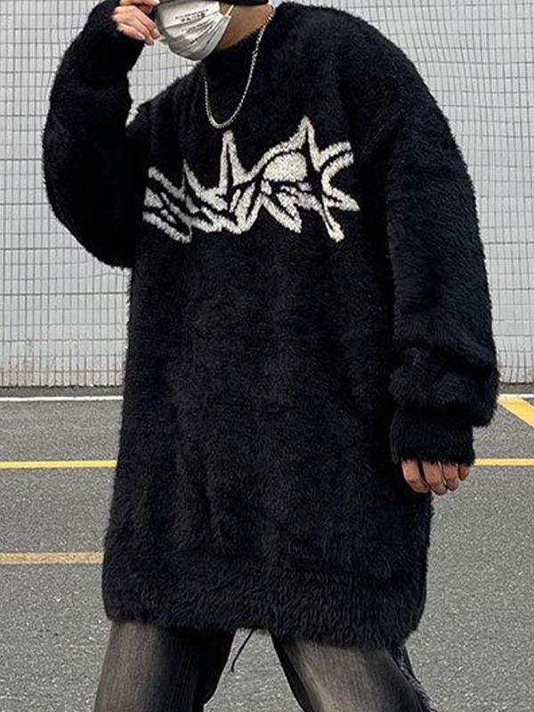 Men's Street Print Oversized Sweater Product Image