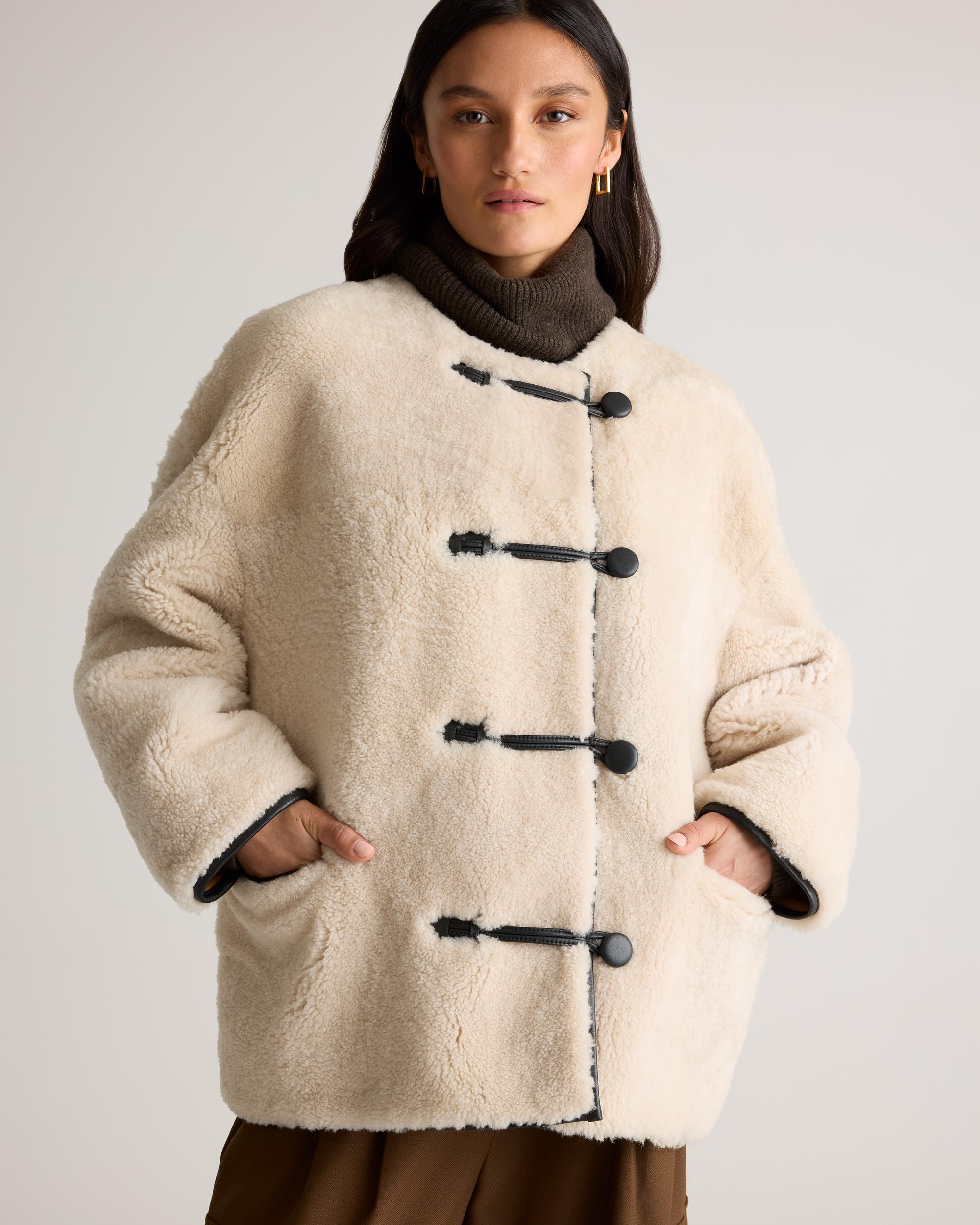 Quince | Women's 100% Shearling Duffle Jacket Size XS, Leather Product Image