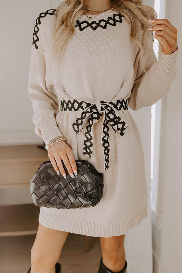 Tucson Brunch Embroidered Sweater Dress Product Image