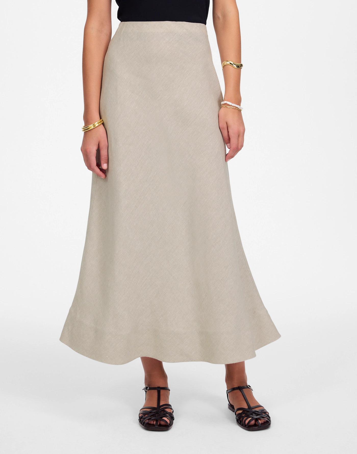 Linen Maxi Slip Skirt Product Image