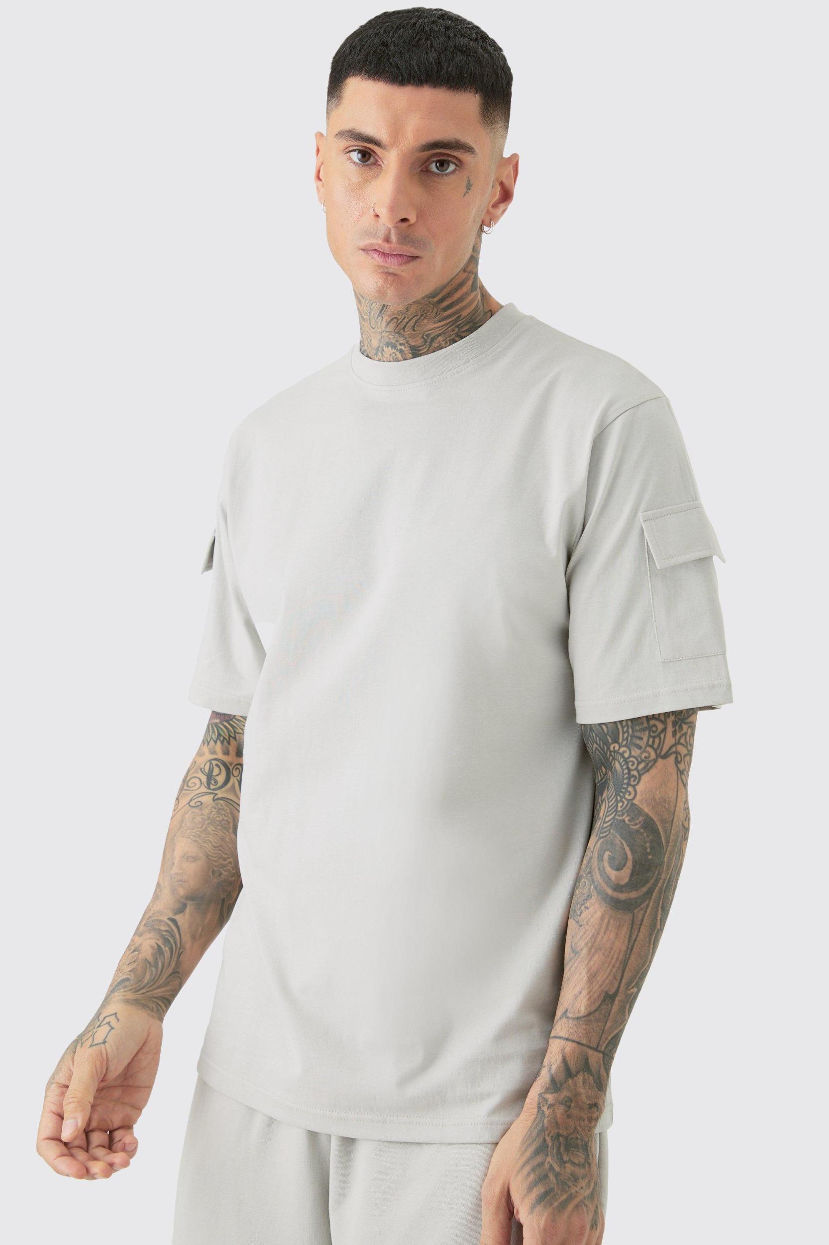 Tall Utility Pocket T-shirt & Cargo Short Set | boohooMAN USA Product Image