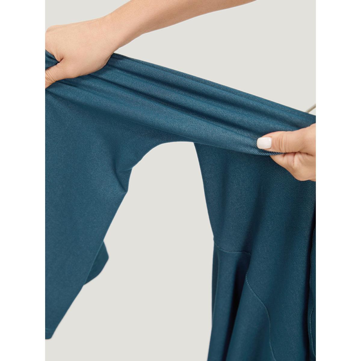 Plus Size Supersoft Essentials Solid High Rise Moderately Stretchy Jeans Women Blue Casual Plain Plain Medium stretch Side seam pocket Jeans BloomChic 20/2X Product Image