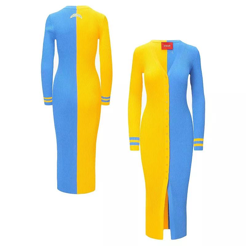 Women's STAUD Teal/Black Jacksonville Jaguars Shoko Knit Button-Up Sweater Dress,  Product Image