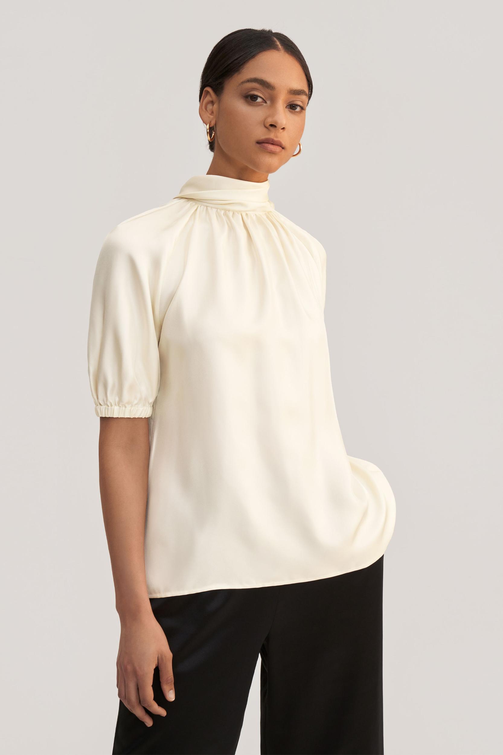 Women Ajuga Silk Twill Blouse Top Product Image