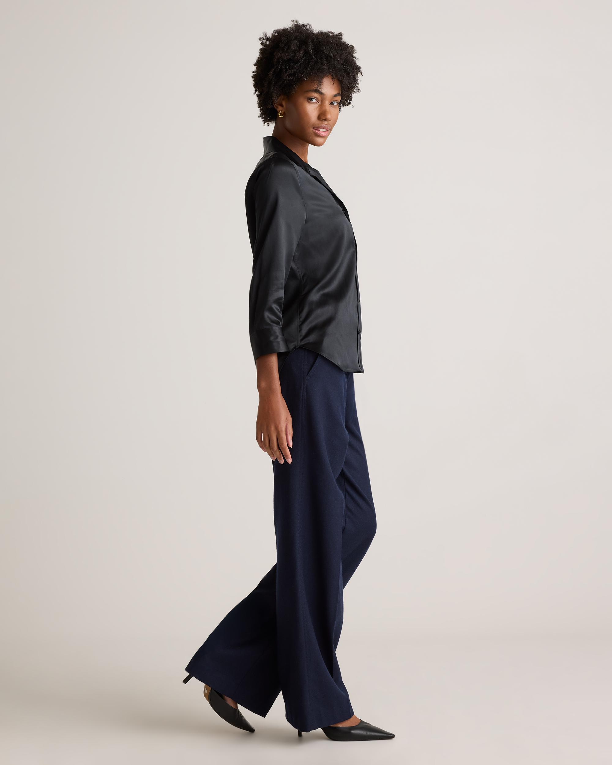 Quince | Women's Three-Quarter Sleeve Shirt Size XS, Mulberry Silk Product Image