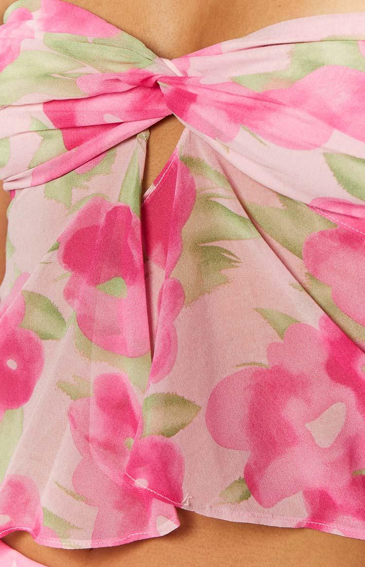 Jacqulin Pink Floral Print Strapless Top Baby Product Image