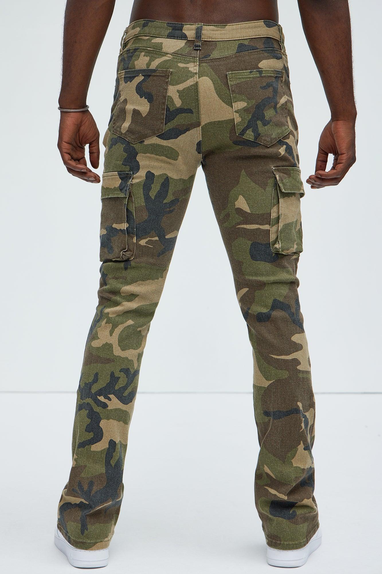 Trapper Cargo Stacked Slim Flared Pants - Khaki/combo Product Image