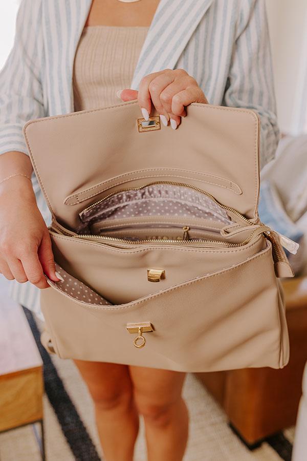 NYC Chic Faux Leather Tote in Iced Latte Product Image