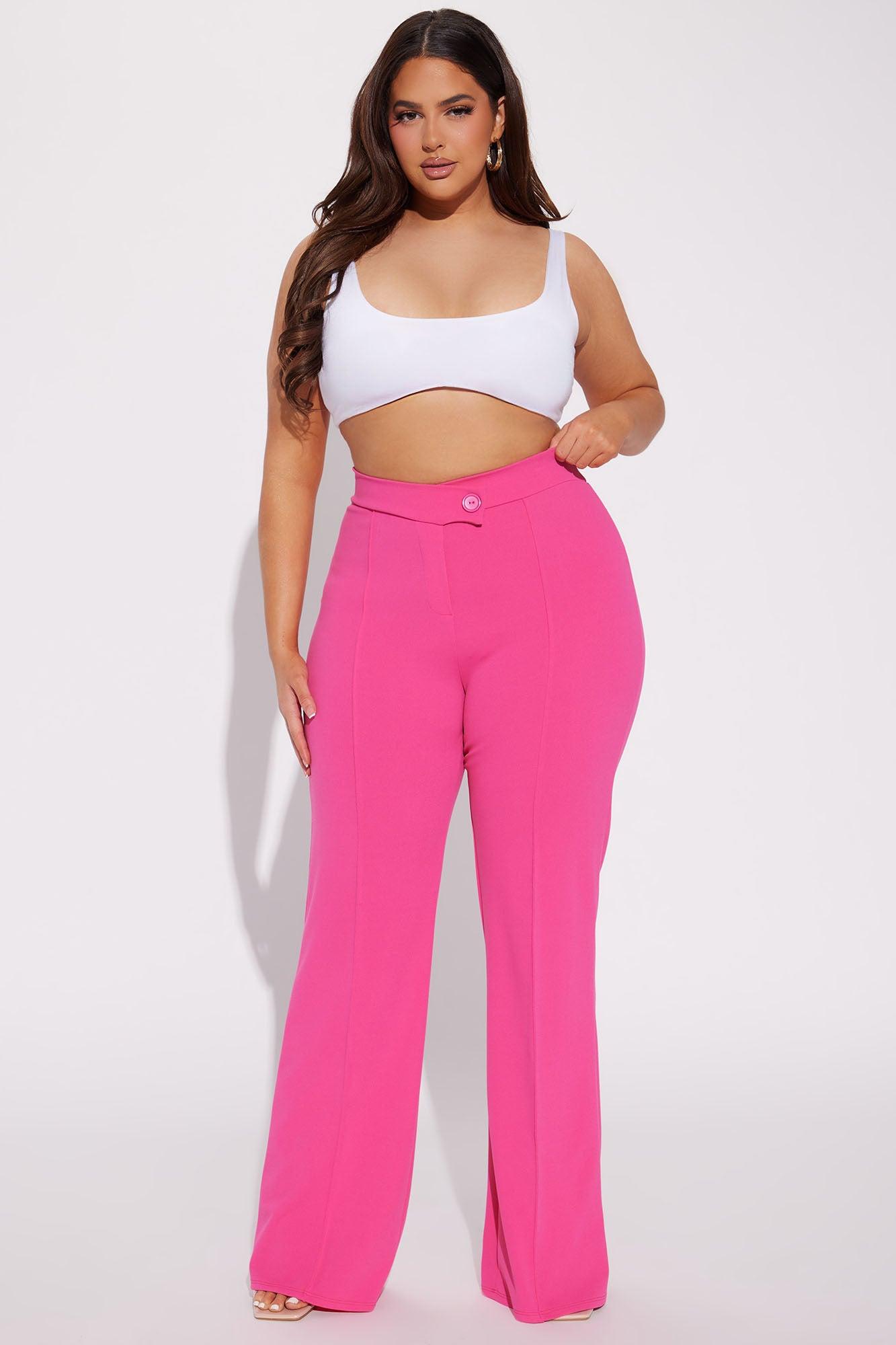 Call It Even Wide Leg Dress Pants - Fuchsia Product Image