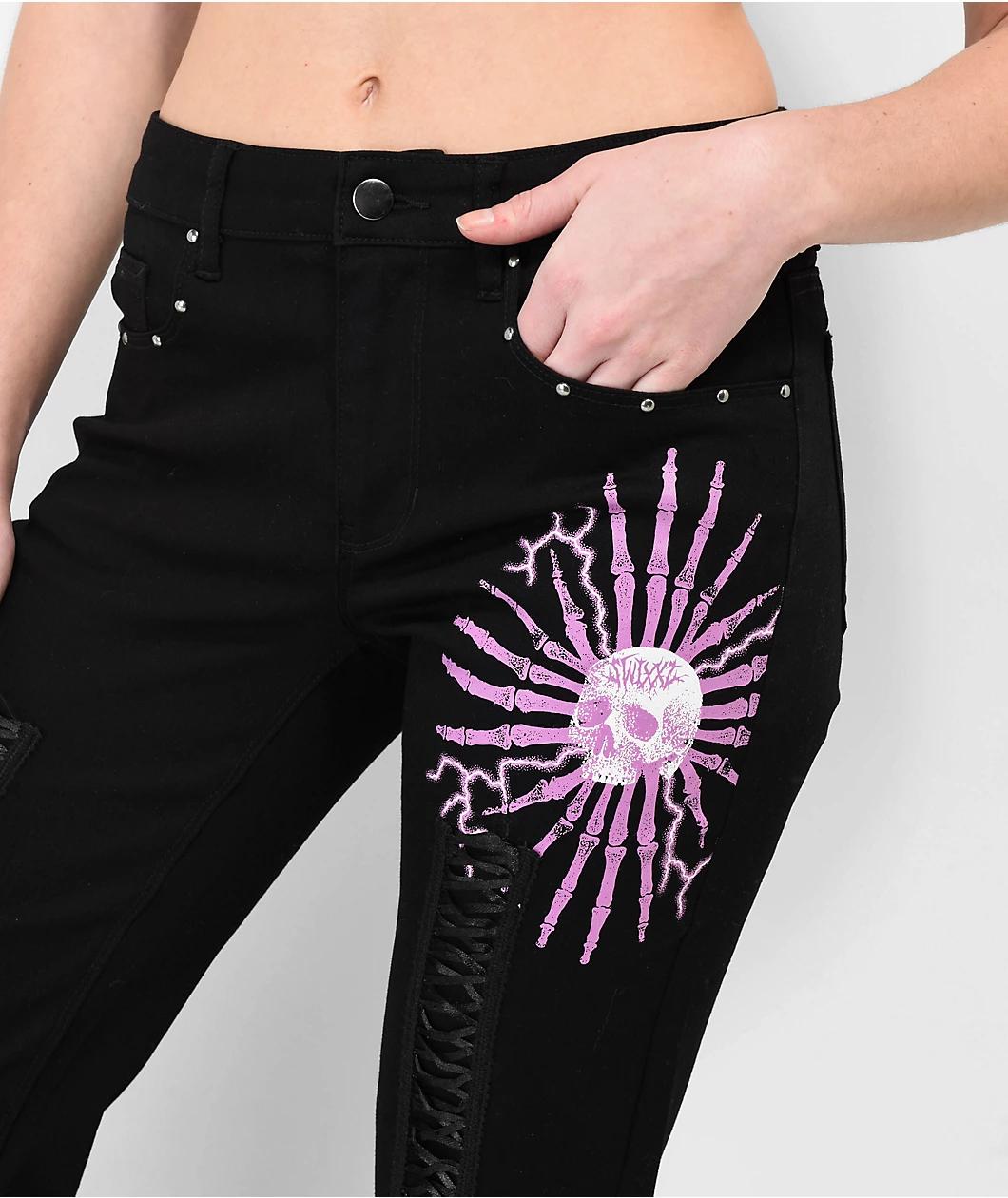 SWIXXZ Raising Hell Black Denim Jeans Product Image