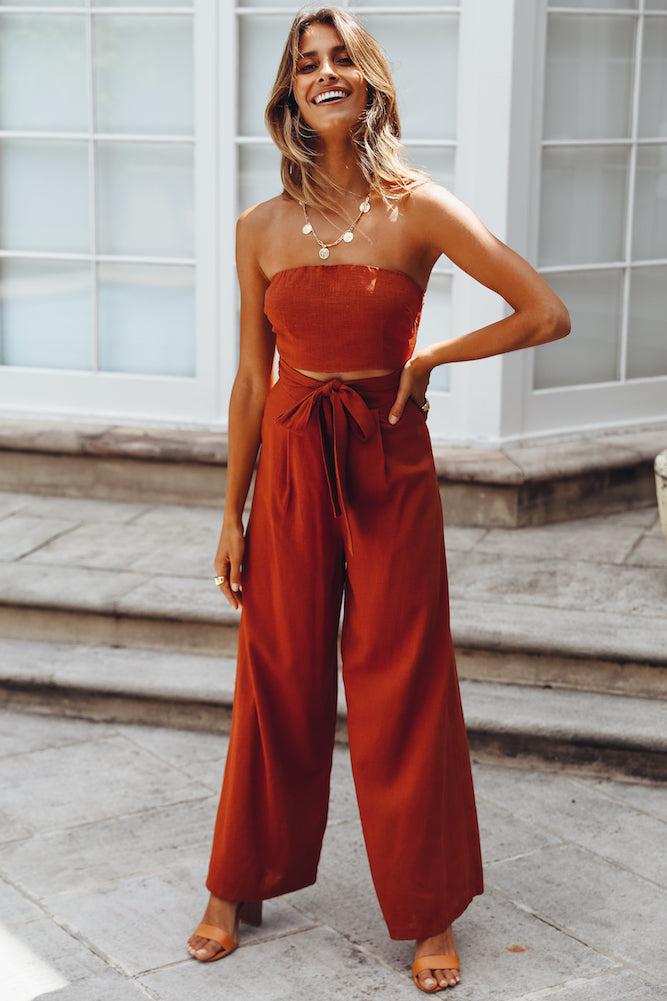 Pop Records Jumpsuit Rust Product Image