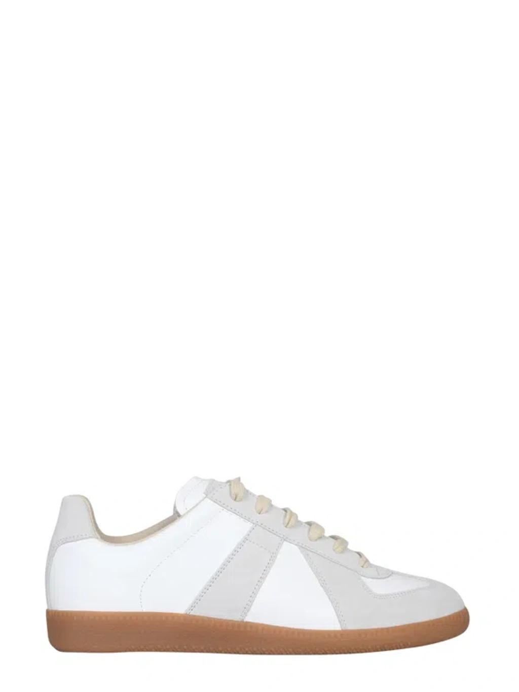 MAISON MARGIELA Replica Leather And Suede Sneakers In White Product Image