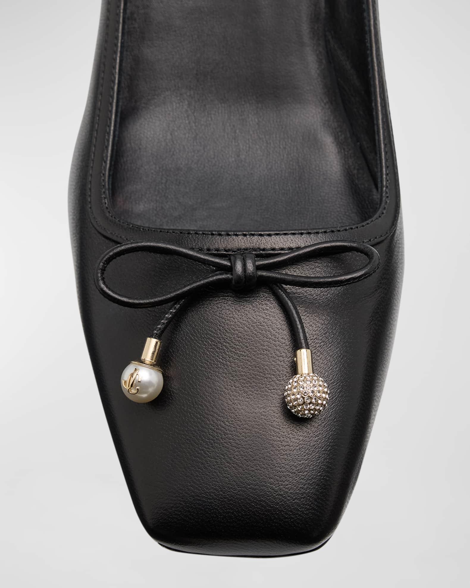 Elme Leather Bow Ballerina Pumps Product Image