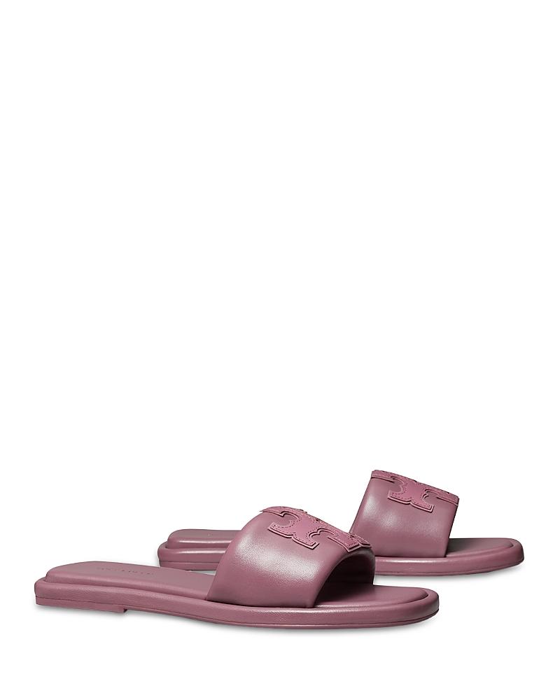 Womens Double-T Monogram Padded Leather Slide Sandals Product Image