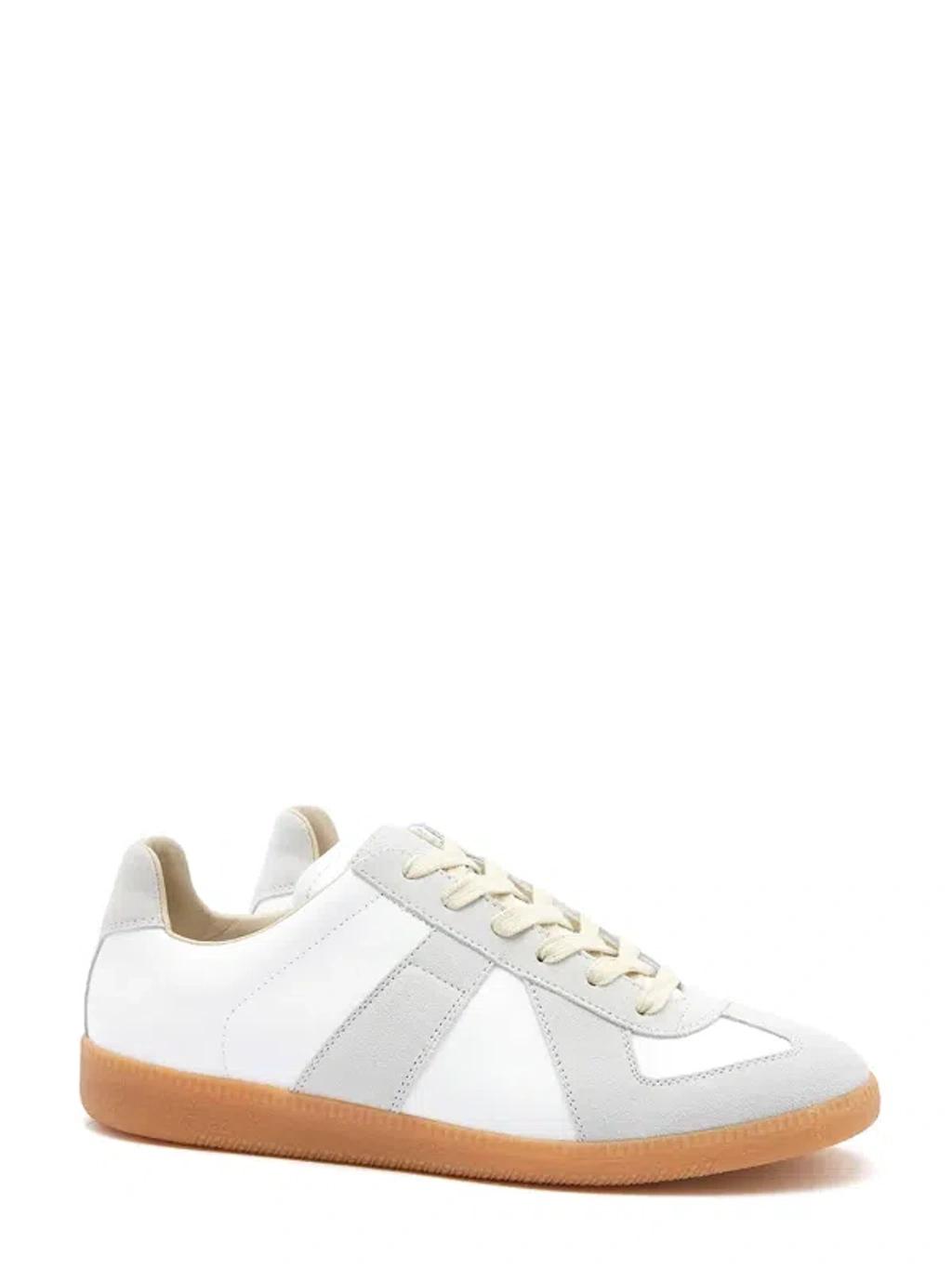 MAISON MARGIELA Replica Leather And Suede Sneakers In White Product Image