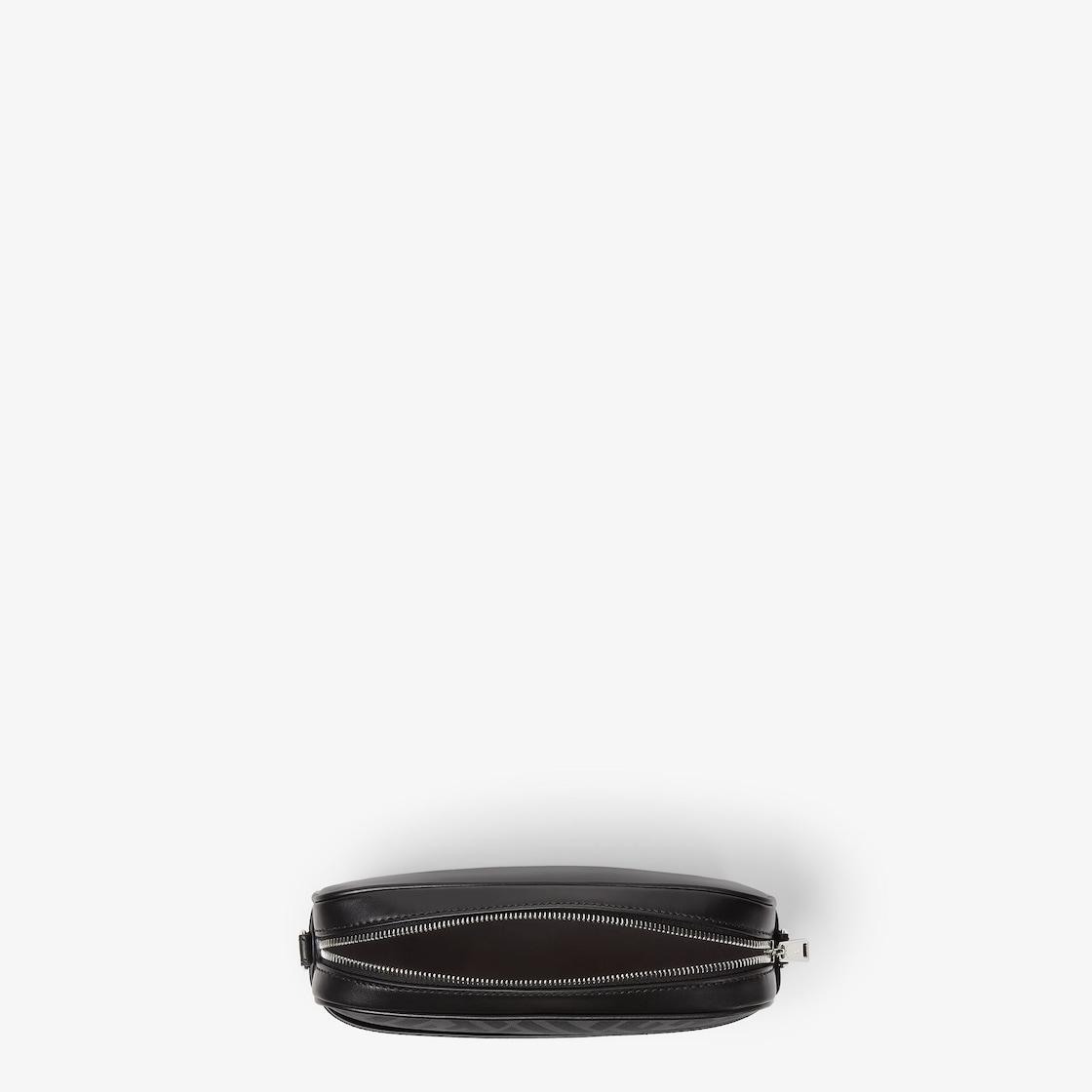 Squared FF Camera Case Black leather and black FF canvas bag Product Image