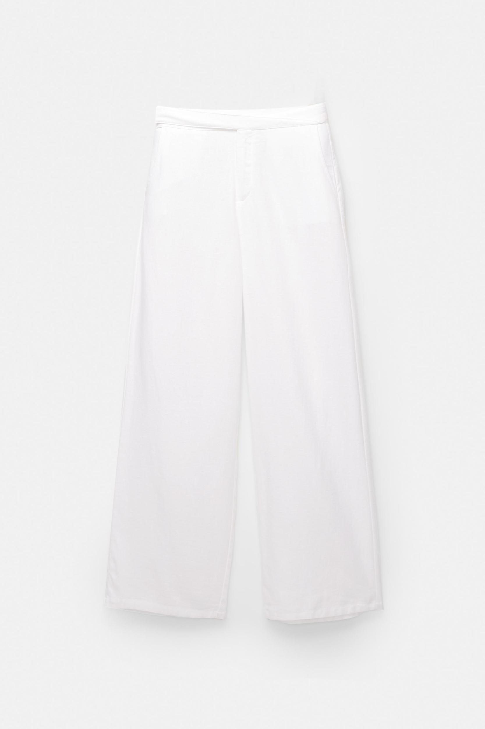 Straight linen-blend pants Product Image
