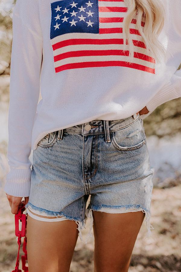 JUDY BLUE Maeve High Waist Distressed Shorts Product Image