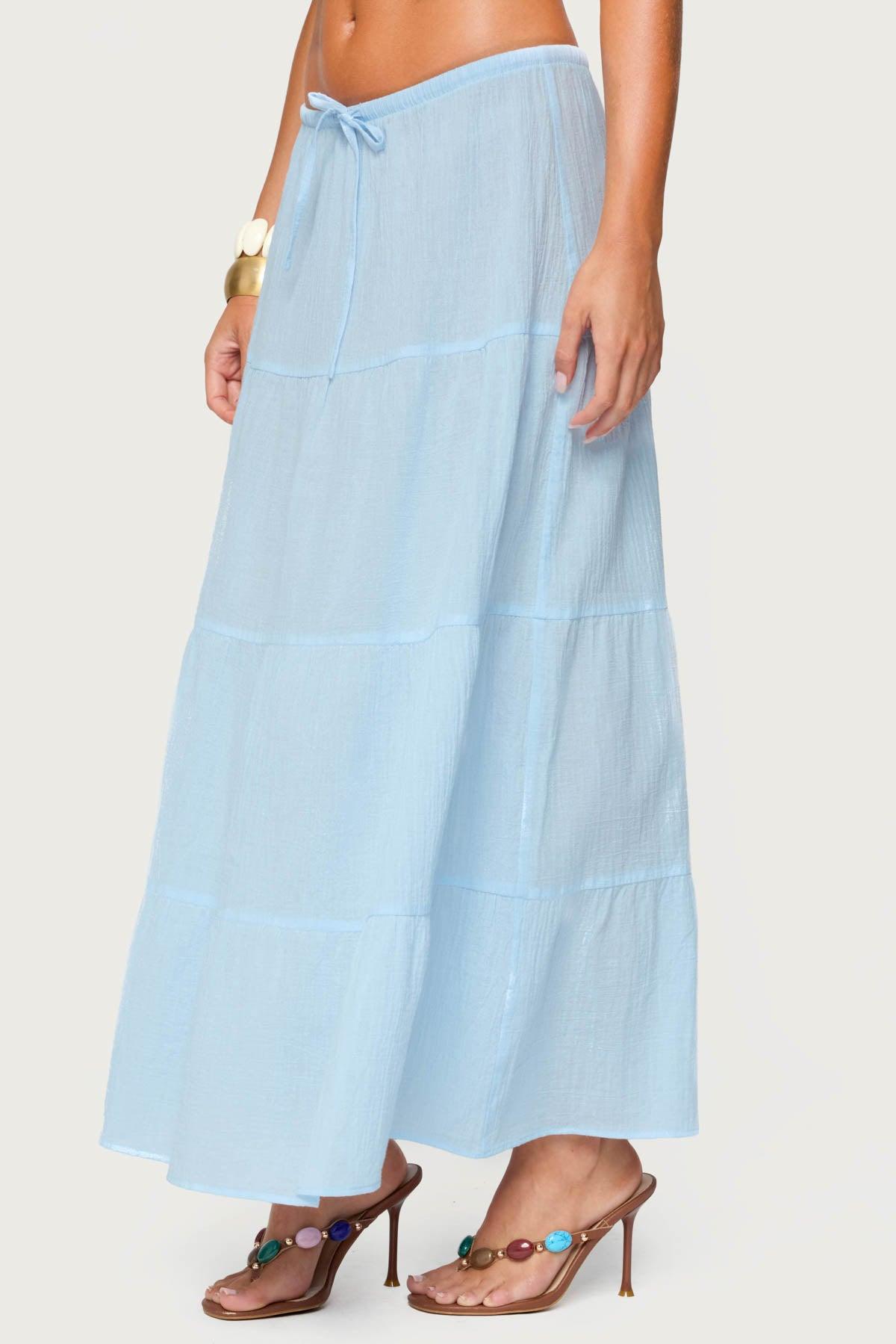 Kaila Cotton Tiered Maxi Skirt Product Image