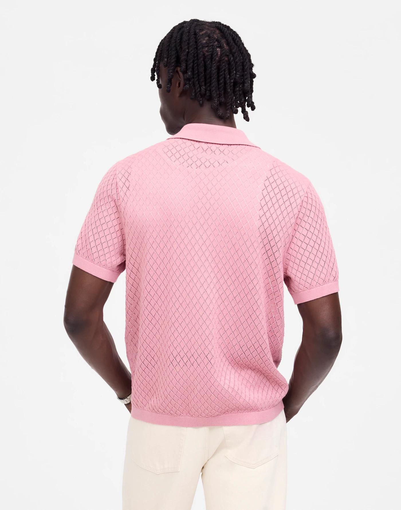 Diamond Pointelle-Stitch Sweater Polo Product Image