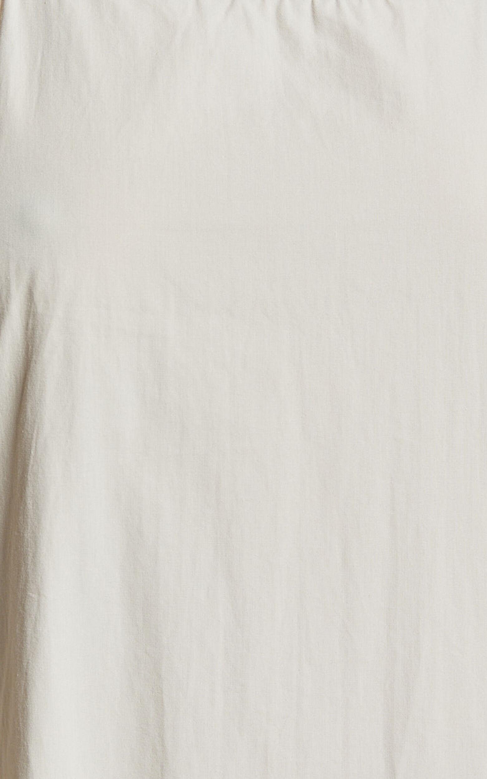 Angelina Midi Dress - Straight Neck Sleeveless A Line Dress in Natural Product Image