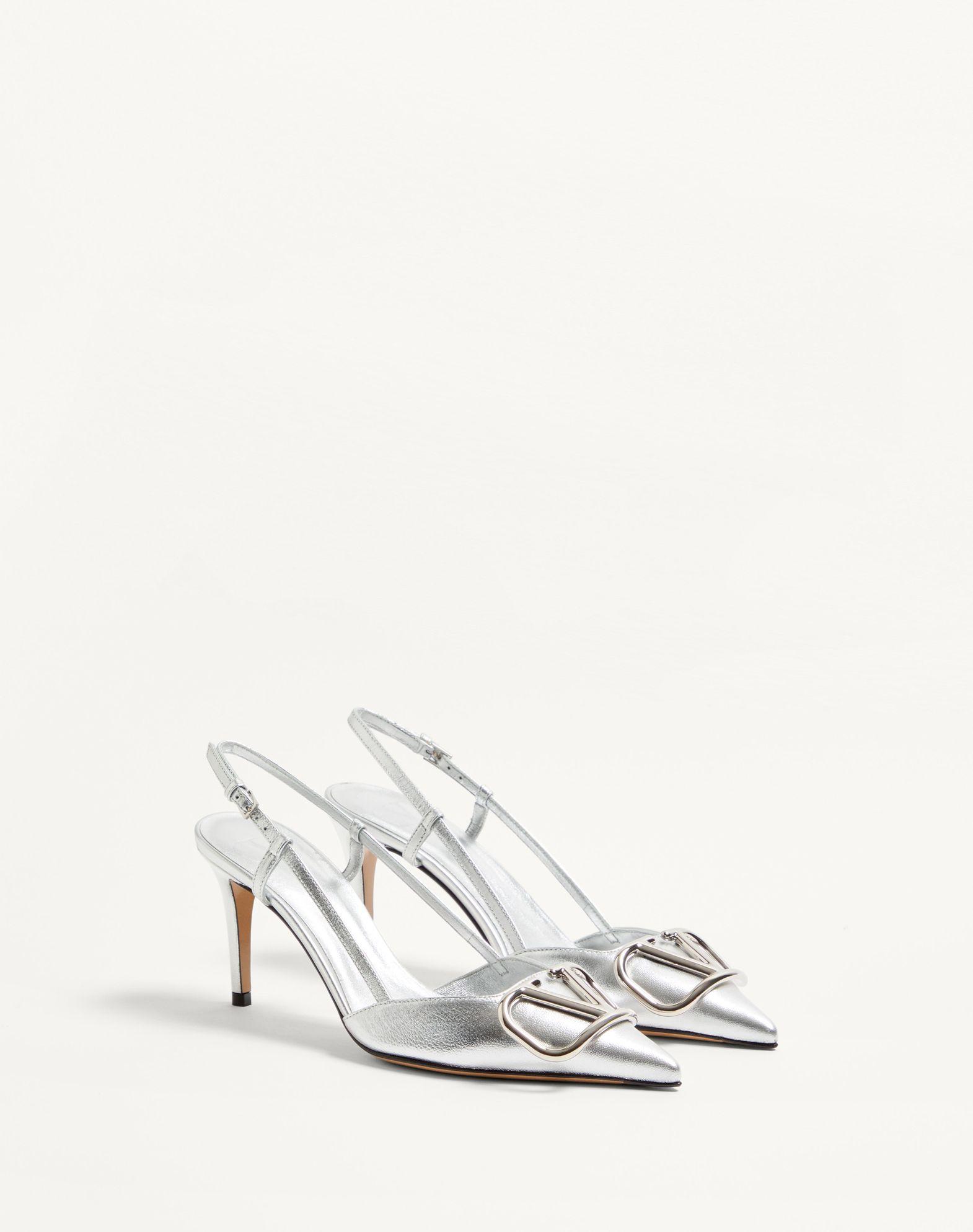 Vlogo Signature Slingback Pump In Laminated Nappa Leather 80Mm Product Image