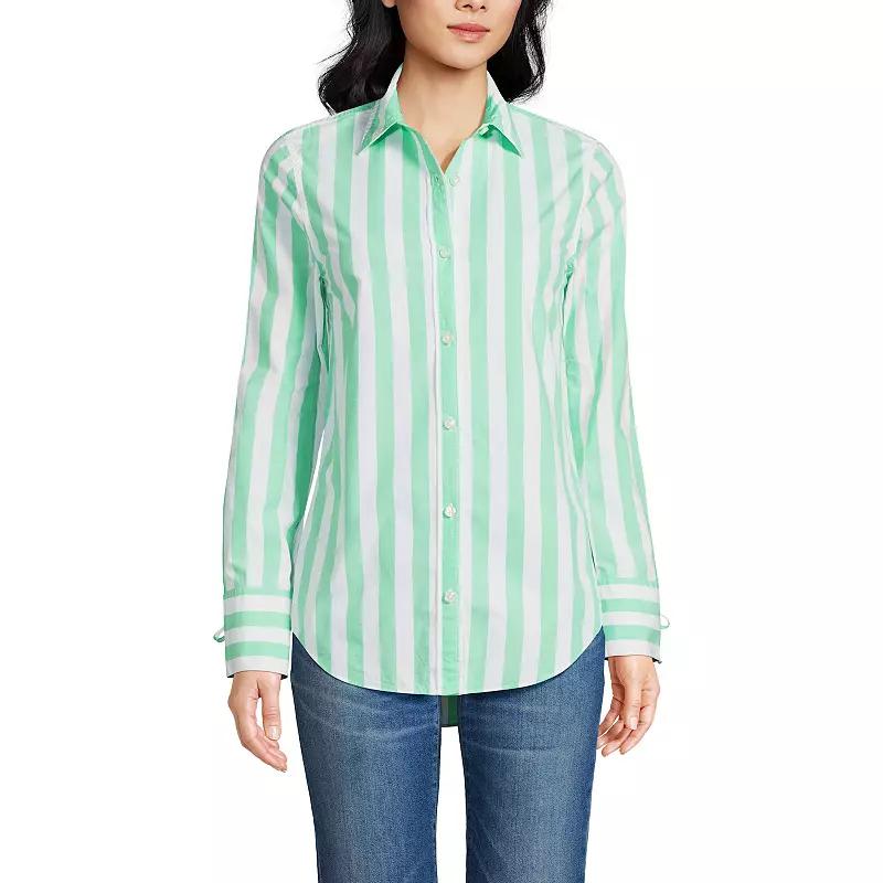 Women's Lands' End Poplin Tie Sleeve Shirt,  Product Image