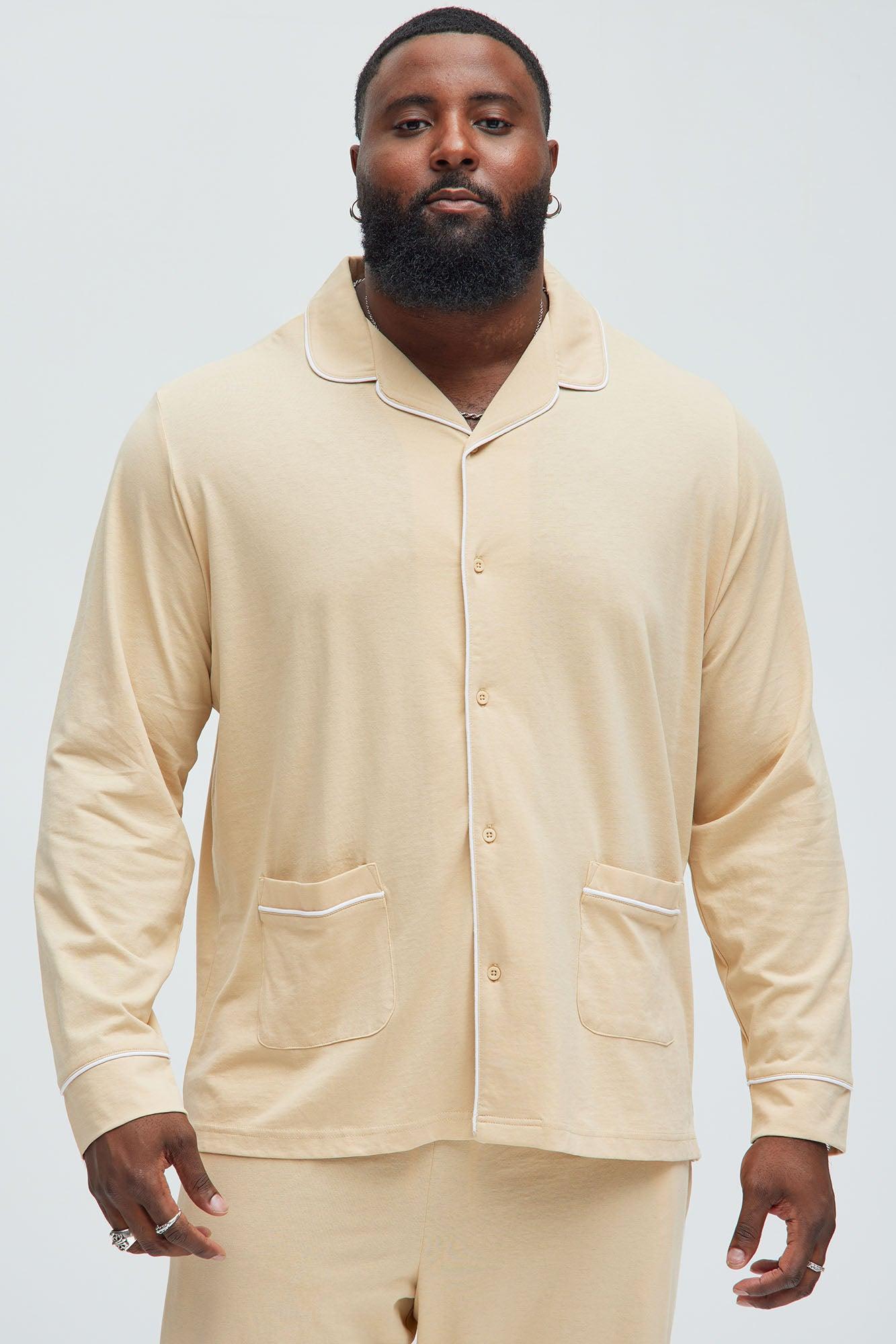 Modern Relaxed Pajama Long Sleeve - Khaki Product Image