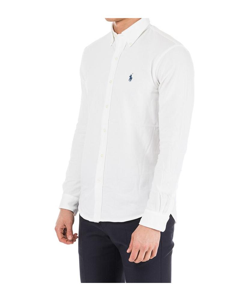 POLO RALPH LAUREN Long-sleeved Button-down Shirt With Tailored Fit In White Product Image