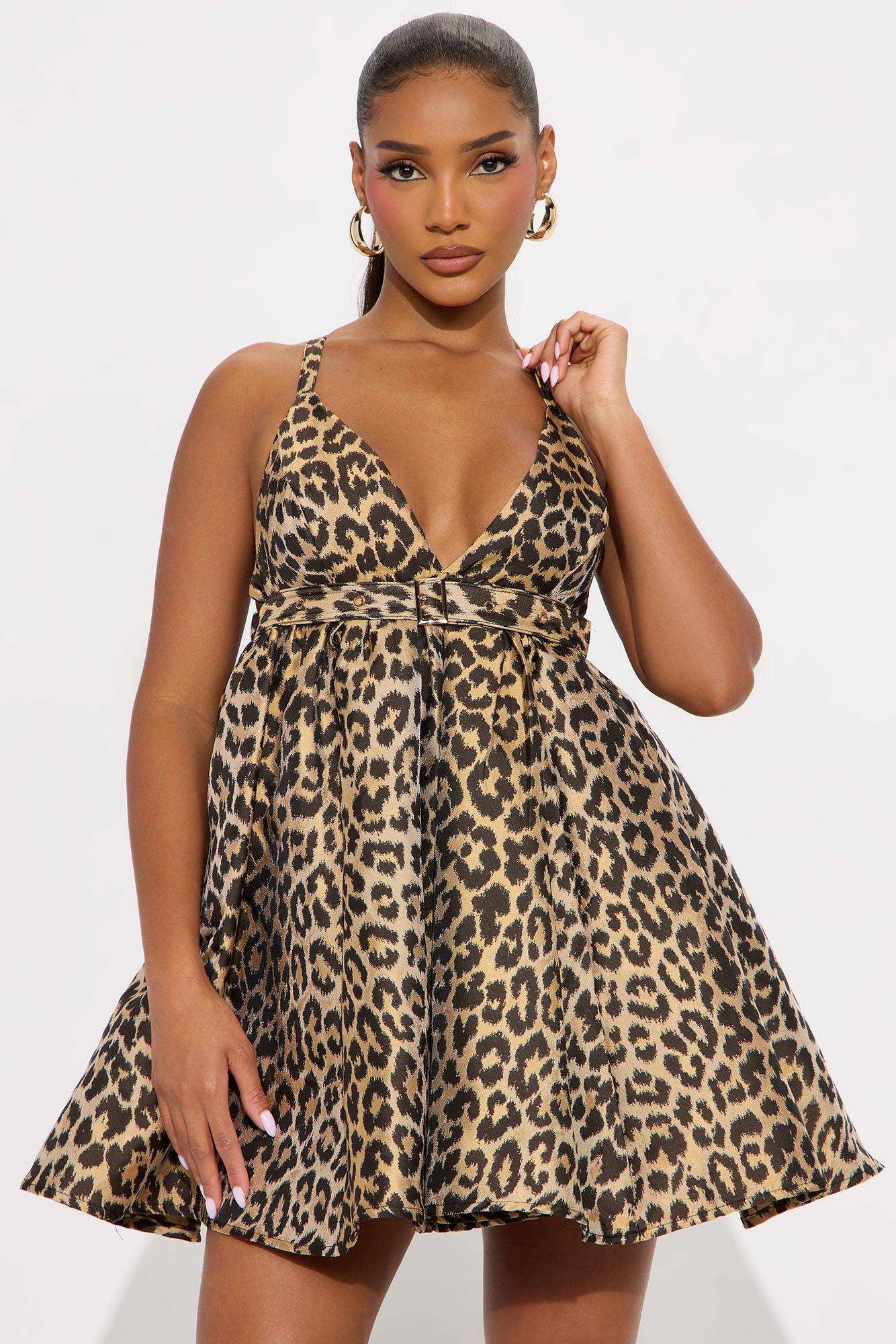 Janae Printed Mini Dress - Leopard Female Product Image