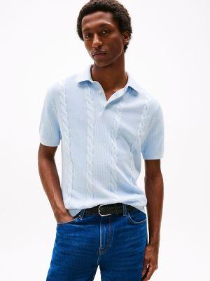 Cable Knit Polo Sweater Product Image