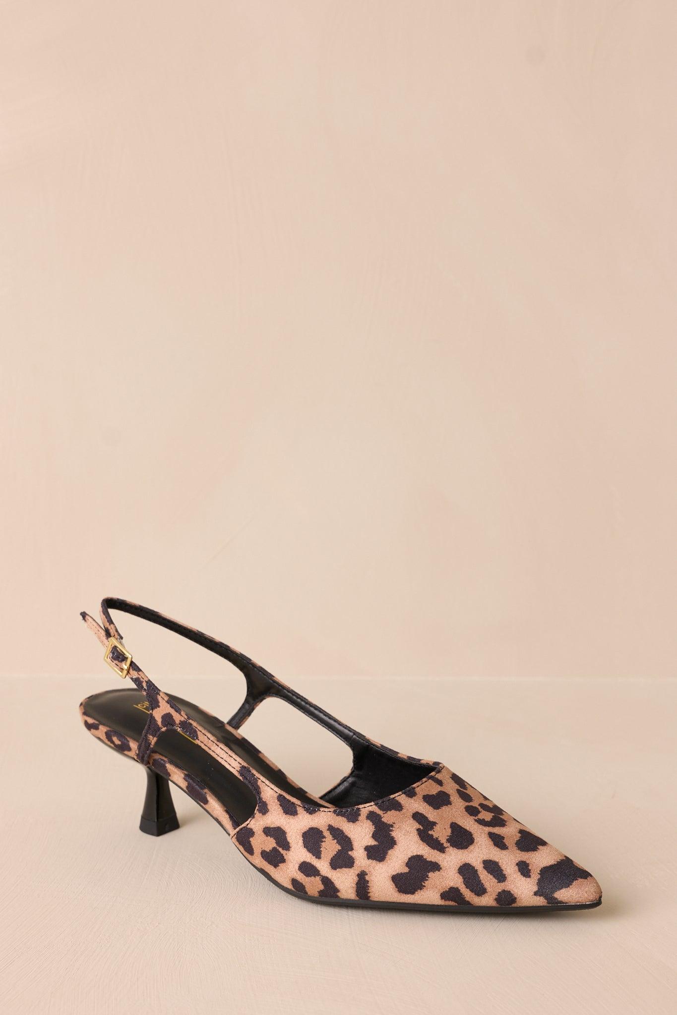 Fiercely Stunned Leopard Print Kitten Heels Product Image